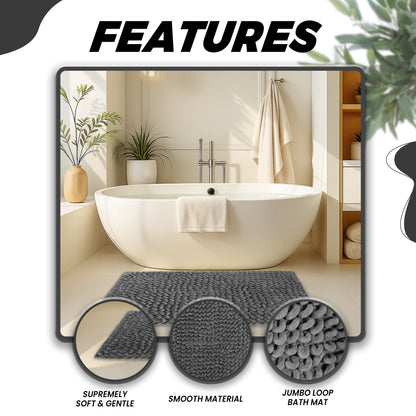 OLIVIA ROCCO Jumbo Loop Bath Mat Non Slip Water Absorbent Rug Easy-Care Hotel-Quality Textile – product image 5 of 9