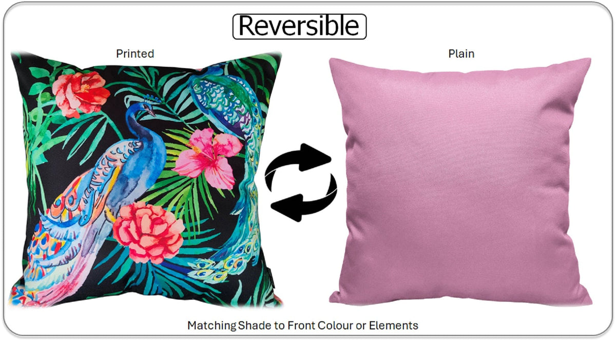 OLIVIA ROCCO Peacock Waterproof Cushion Covers 43 X 43 CM Reversible Breathable Bedroom Refresh Sofa Accent – product image 6 of 7