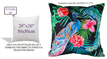 OLIVIA ROCCO Peacock Waterproof Cushion Covers 43 X 43 CM Reversible Breathable Bedroom Refresh Sofa Accent – product image 4 of 7