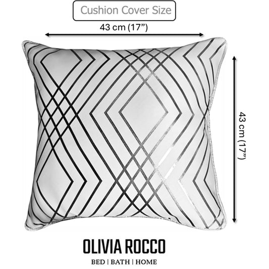 OLIVIA ROCCO Geo Sparkle Cushion Covers 2 Pack Geo White Decorative Pillow Cases For Sofa – product image 2 of 8