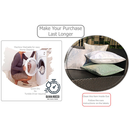 OLIVIA ROCCO Leaf Sparkle Set Of 2 Cushion Covers Leaf White Modern Decorative Throw – product image 8 of 8