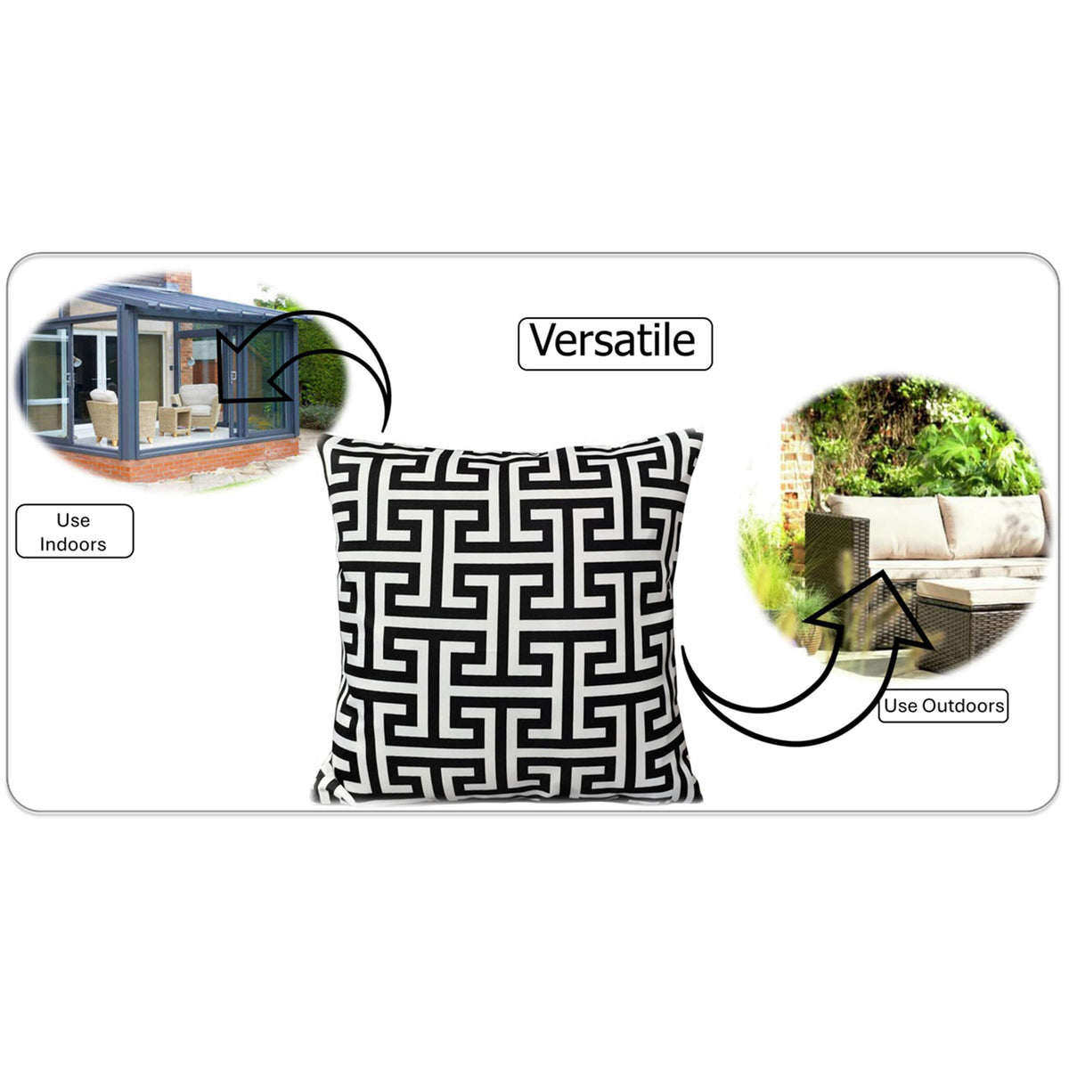 OLIVIA ROCCO Milano Black Waterproof Cushion Covers 43x43 cm Reversible Breathable – product image 4 of 8