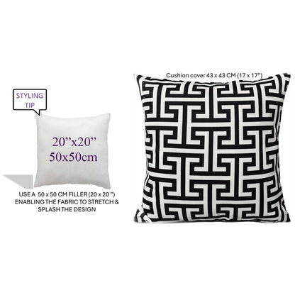 OLIVIA ROCCO Milano Black Waterproof Cushion Covers 43x43 cm Reversible Breathable – product image 7 of 8