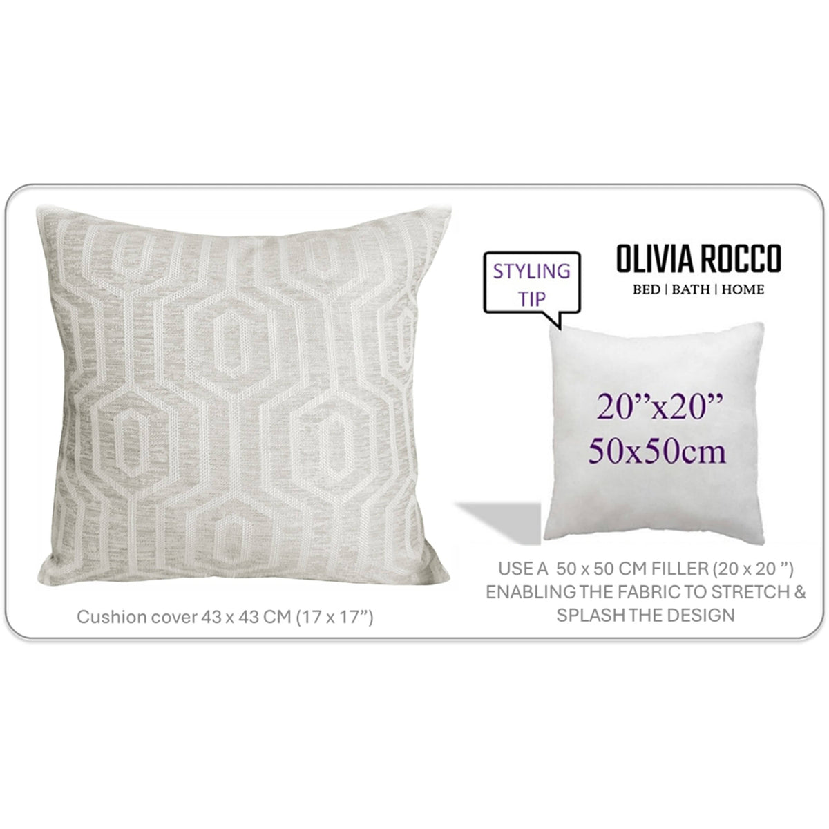 OLIVIA ROCCO Paris Cushion Covers 2 Pack Modern Natural Decorative Square Scatter – product image 5 of 8
