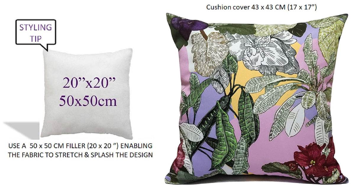 OLIVIA ROCCO Cushion Covers Dhalia Lilac Waterproof 43x43cm Reversible Breathable Indoor – product image 4 of 6