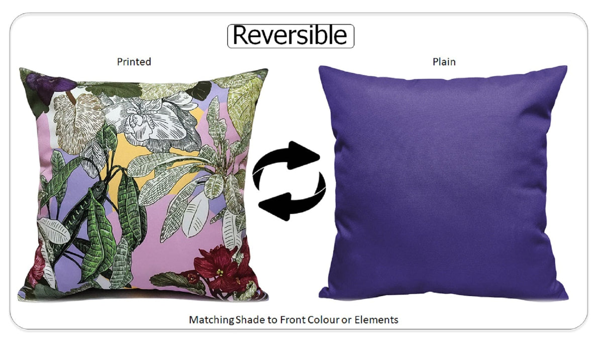 OLIVIA ROCCO Cushion Covers Dhalia Lilac Waterproof 43x43cm Reversible Breathable Indoor – product image 3 of 6