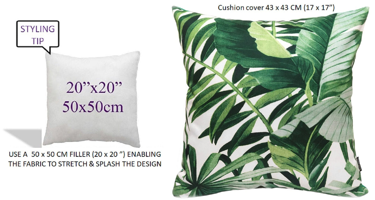 OLIVIA ROCCO Cushion Covers Jamil Green Waterproof 43x43 cm Reversible Breathable Indoor – product image 4 of 6