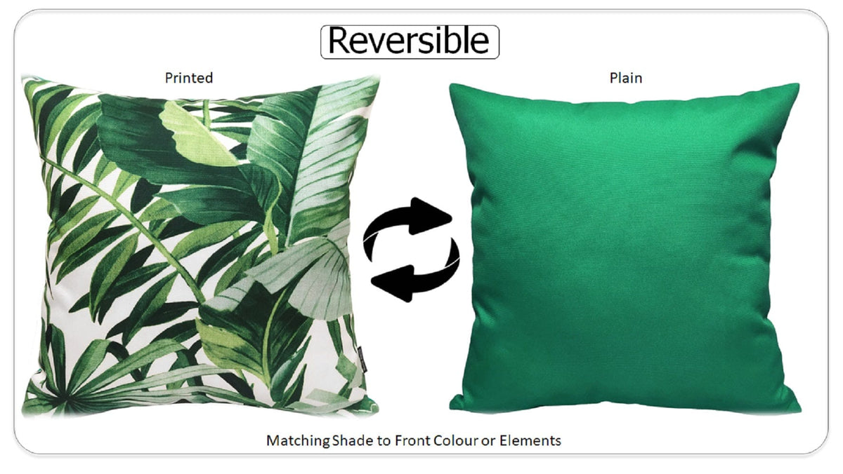 OLIVIA ROCCO Cushion Covers Jamil Green Waterproof 43x43 cm Reversible Breathable Indoor – product image 3 of 6