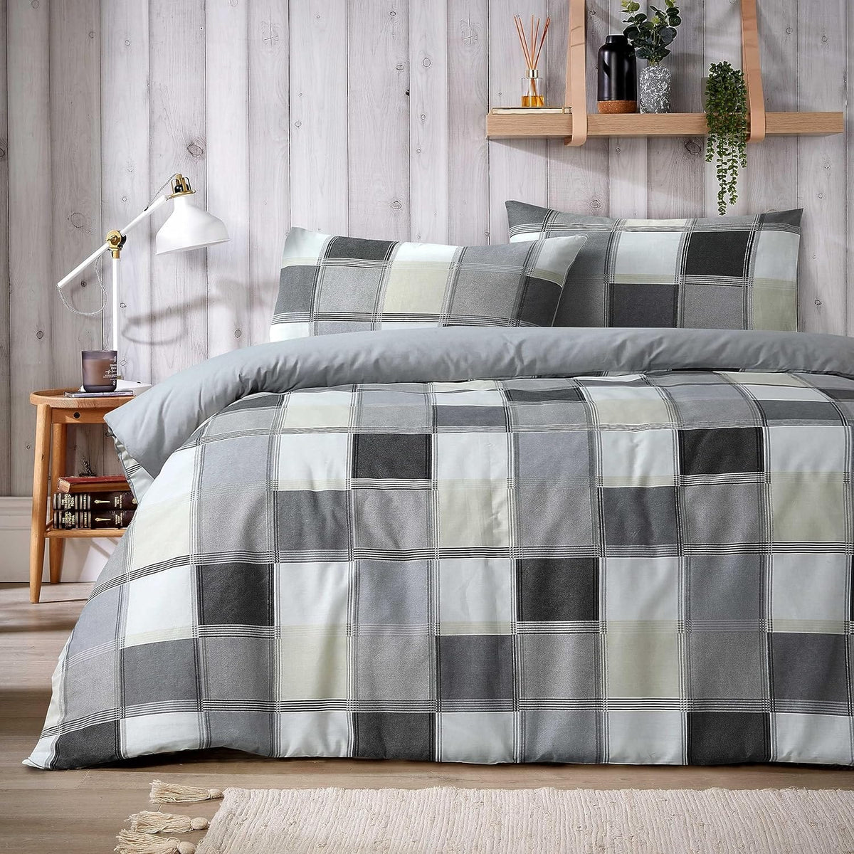 OLIVIA ROCCO Glencoe Check Duvet Cover Set Reversible Polycotton With Pillowcases – product image 2 of 7