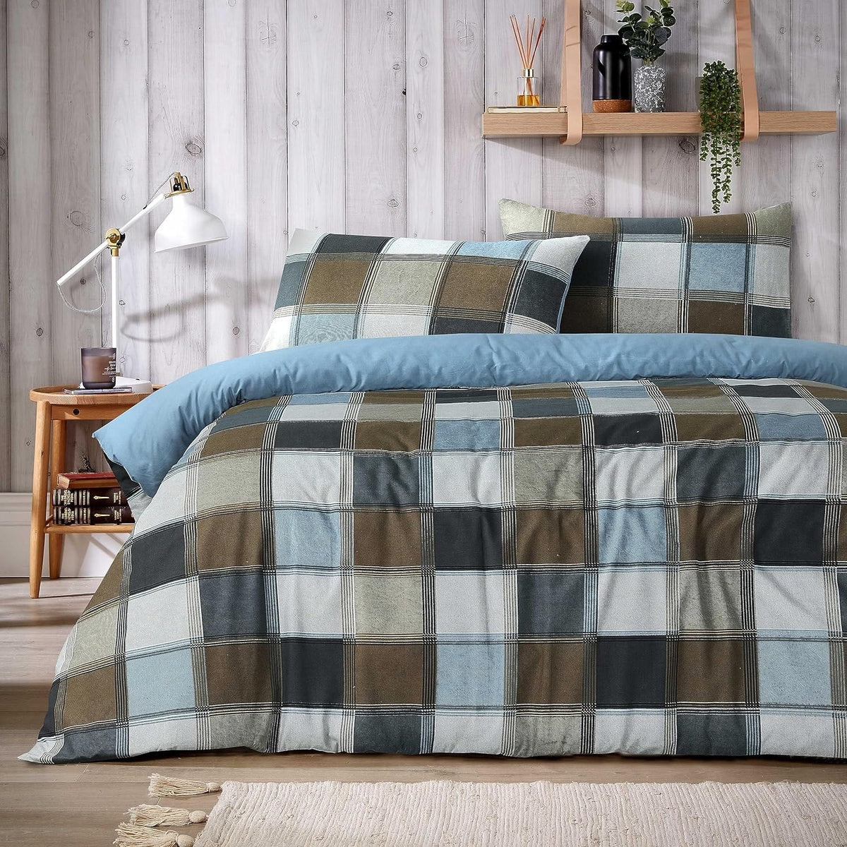 OLIVIA ROCCO Glencoe Check Duvet Cover Set Reversible Polycotton With Pillowcases – product image 1 of 7