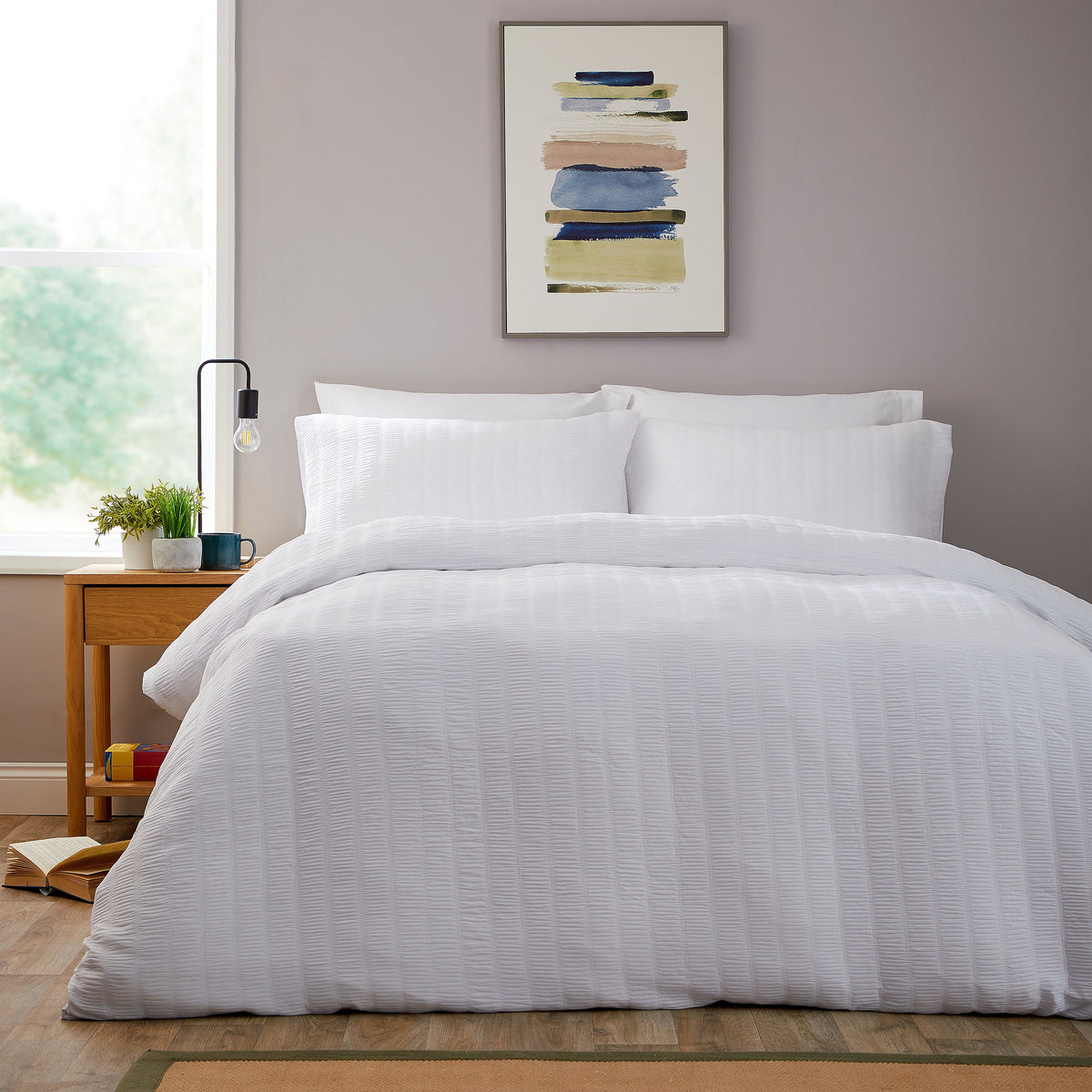 OLIVIA ROCCO Belgravia White Microfibre Duvet Cover Set With Pillowcases Soft Easy Care – product image 1 of 7
