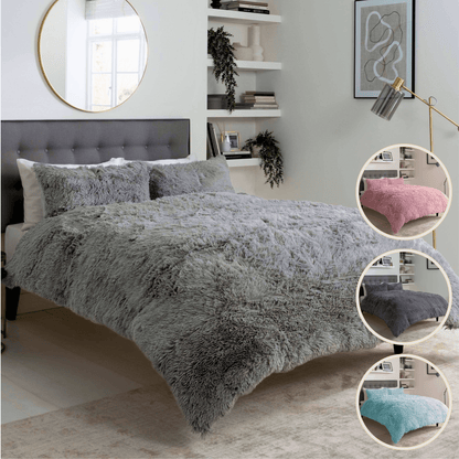 OLIVIA ROCCO Snuggle And Cuddle Faux Fur Duvet Set Extra-Soft Long Pile Winter Warmth – product image 1 of 5