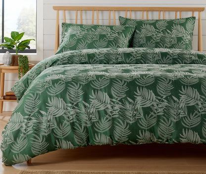 OLIVIA ROCCO Leaf Jacquard Reversible Duvet Cover Sets Grey And Pink Cotton Blend Eco – product image 1 of 9