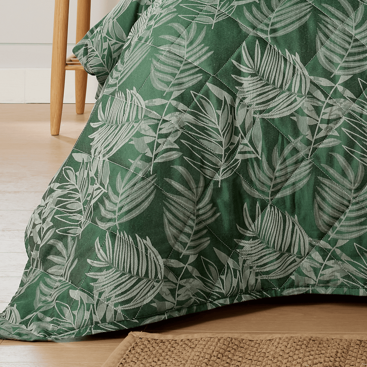 OLIVIA ROCCO Leaf Jacquard Reversible Duvet Cover Sets Grey And Pink Cotton Blend Eco – product image 4 of 9