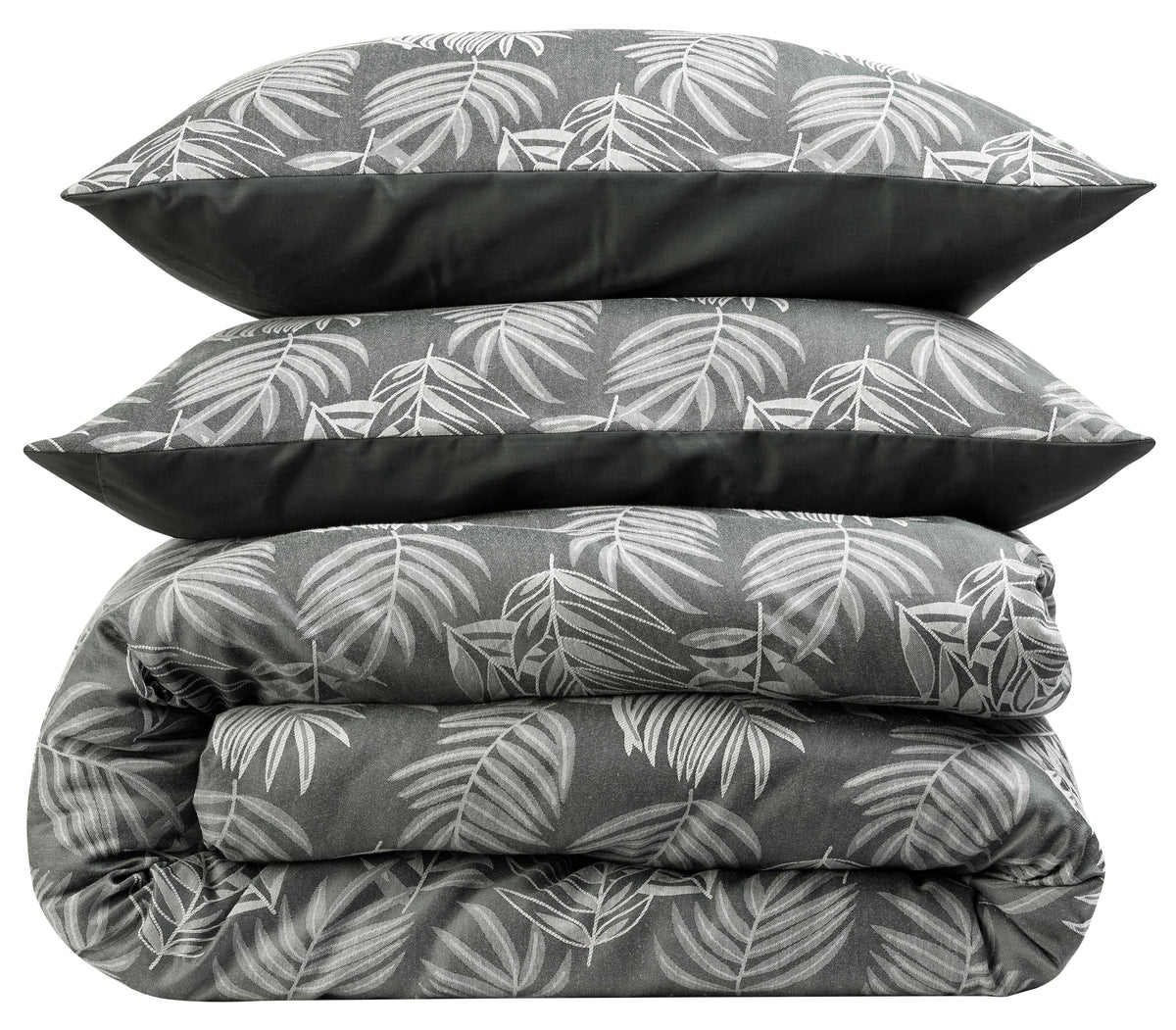 OLIVIA ROCCO Leaf Jacquard Reversible Duvet Cover Sets Grey And Pink Cotton Blend Eco – product image 9 of 9