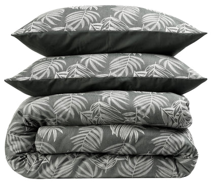 OLIVIA ROCCO Leaf Jacquard Reversible Duvet Cover Sets Grey And Pink Cotton Blend Eco – product image 9 of 9
