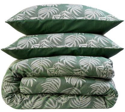 OLIVIA ROCCO Leaf Jacquard Reversible Duvet Cover Sets Grey And Pink Cotton Blend Eco – product image 5 of 9