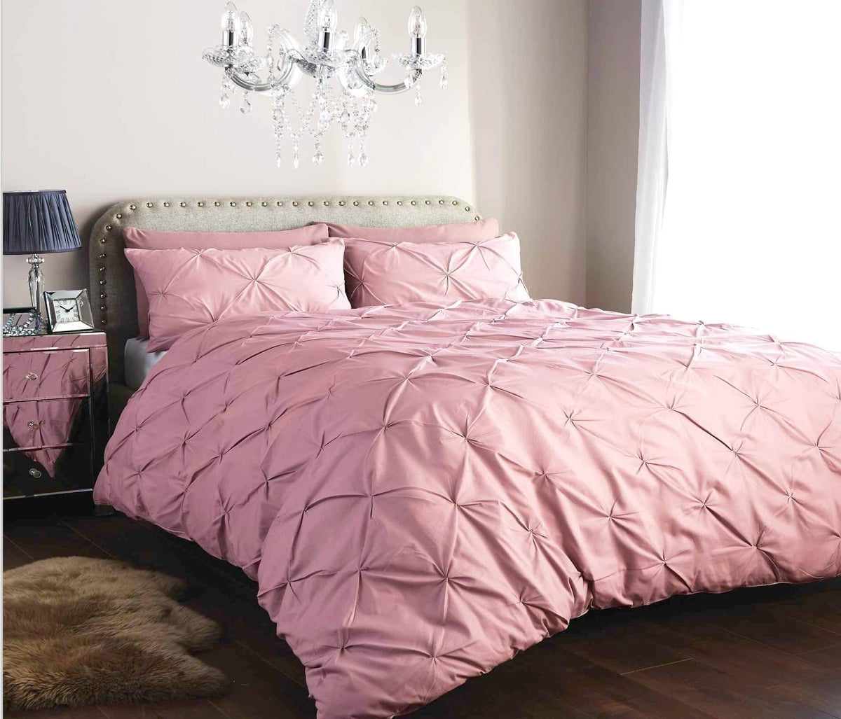 OLIVIA ROCCO Pintuck Duvet Cover Set Cotton Rich Handmade Pinch Pleats OEKO TEX Certified – product image 5 of 5