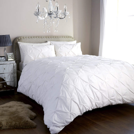 OLIVIA ROCCO Pintuck Duvet Cover Set Cotton Rich Handmade Pinch Pleats OEKO TEX Certified – product image 1 of 5