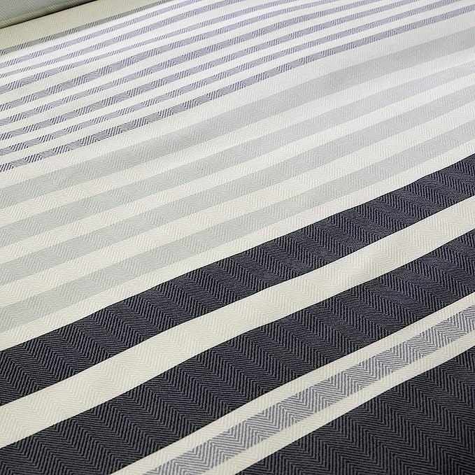 OLIVIA ROCCO Duvet Cover Set Miami Stripes Reversible Hypoallergenic Cotton Blend Grey Super Soft Hotel-Style Finish – product image 5 of 9