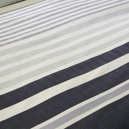OLIVIA ROCCO Duvet Cover Set Miami Stripes Reversible Hypoallergenic Cotton Blend Grey Super Soft Hotel-Style Finish – product image 5 of 9