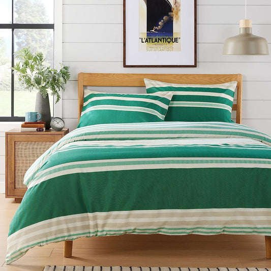OLIVIA ROCCO Duvet Cover Set Miami Stripes Reversible Hypoallergenic Cotton Blend Grey Super Soft Hotel-Style Finish – product image 1 of 10