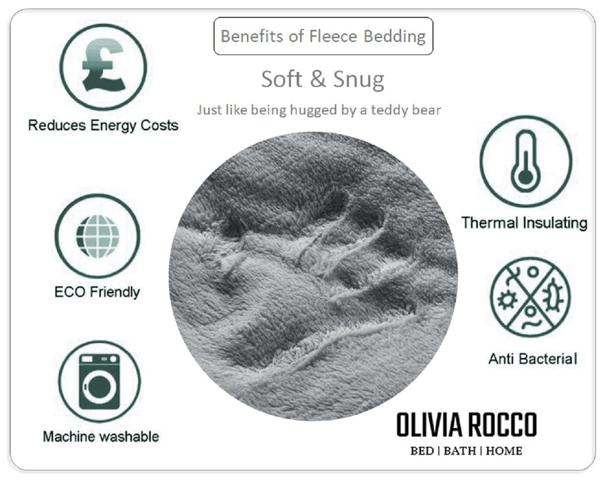 OLIVIA ROCCO Leaf Print Teddy Duvet Set With Reversible Sherpa Fleece Ultra Soft Winter – product image 7 of 7