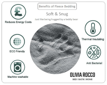 OLIVIA ROCCO Leaf Print Teddy Duvet Set With Reversible Sherpa Fleece Ultra Soft Winter – product image 7 of 7