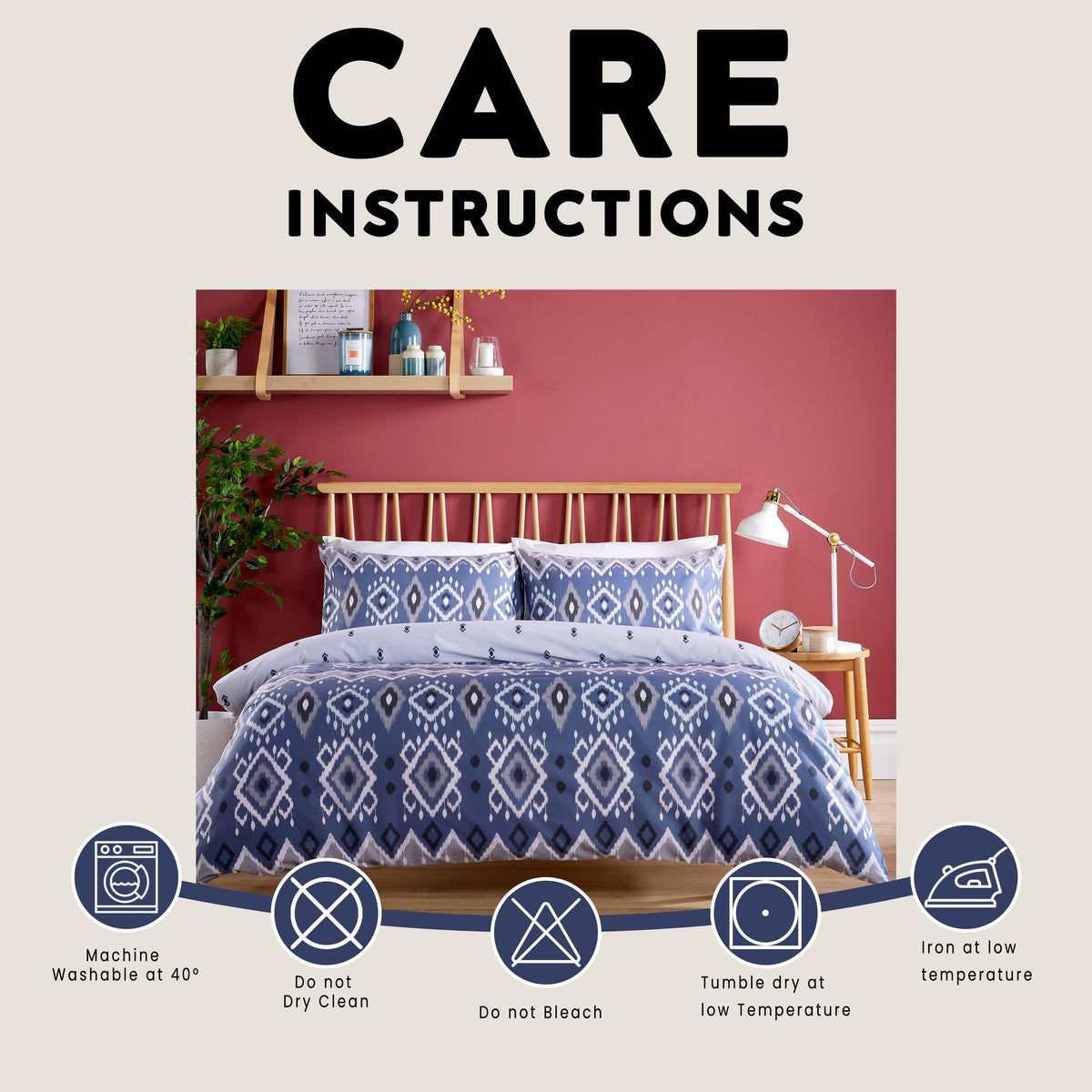 OLIVIA ROCCO Taxila Duvet Cover Set Easy Care Reversible Cotton Mix Super Soft for Everyday Luxury Hotel-Style – product image 10 of 10
