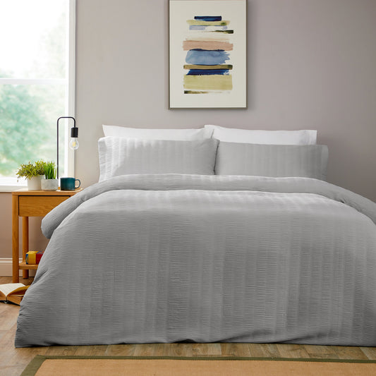OLIVIA ROCCO Belgravia Grey Microfibre Duvet Cover Set With Pillowcases Soft Easy Care – product image 1 of 7