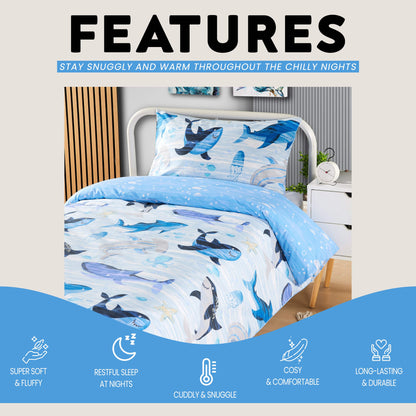 OLIVIA ROCCO Duvet Cover Set For Kids For Boys And Girls Sharks And Whales Reversible – product image 7 of 9