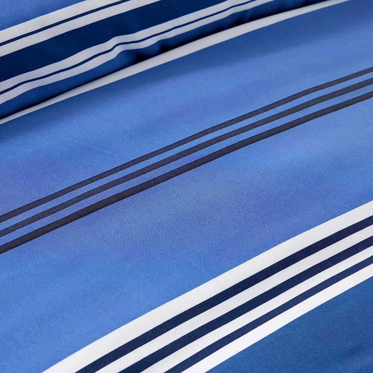 OLIVIA ROCCO Harlow Stripes Blue Duvet Cover Set With Pillowcases Breathable Microfibre for Easy-Care Everyday Luxury – product image 3 of 6