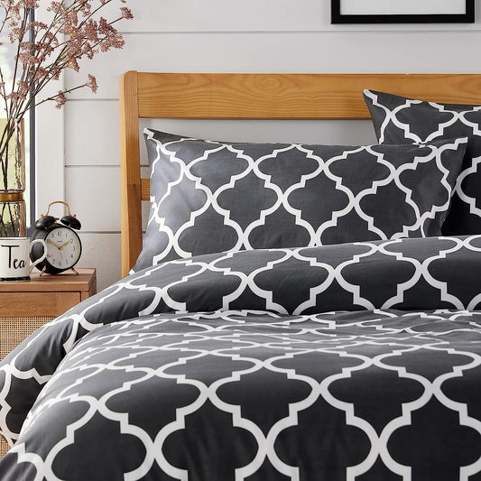 OLIVIA ROCCO Marrakesh Grey Printed Duvet Cover Set Easy Care With Pillowcases Hotel-Quality Super Soft Finish – product image 2 of 7
