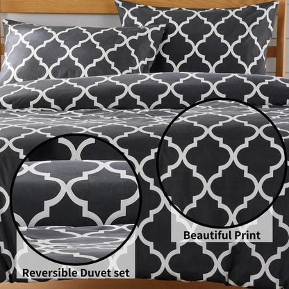 OLIVIA ROCCO Marrakesh Grey Printed Duvet Cover Set Easy Care With Pillowcases Hotel-Quality Super Soft Finish – product image 5 of 7