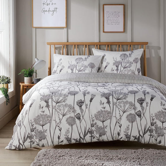 OLIVIA ROCCO Meadow Grey Reversible Duvet Cover Set With Pillowcases Breathable Microfibre for Everyday Luxury Hotel-Style – product image 1 of 7