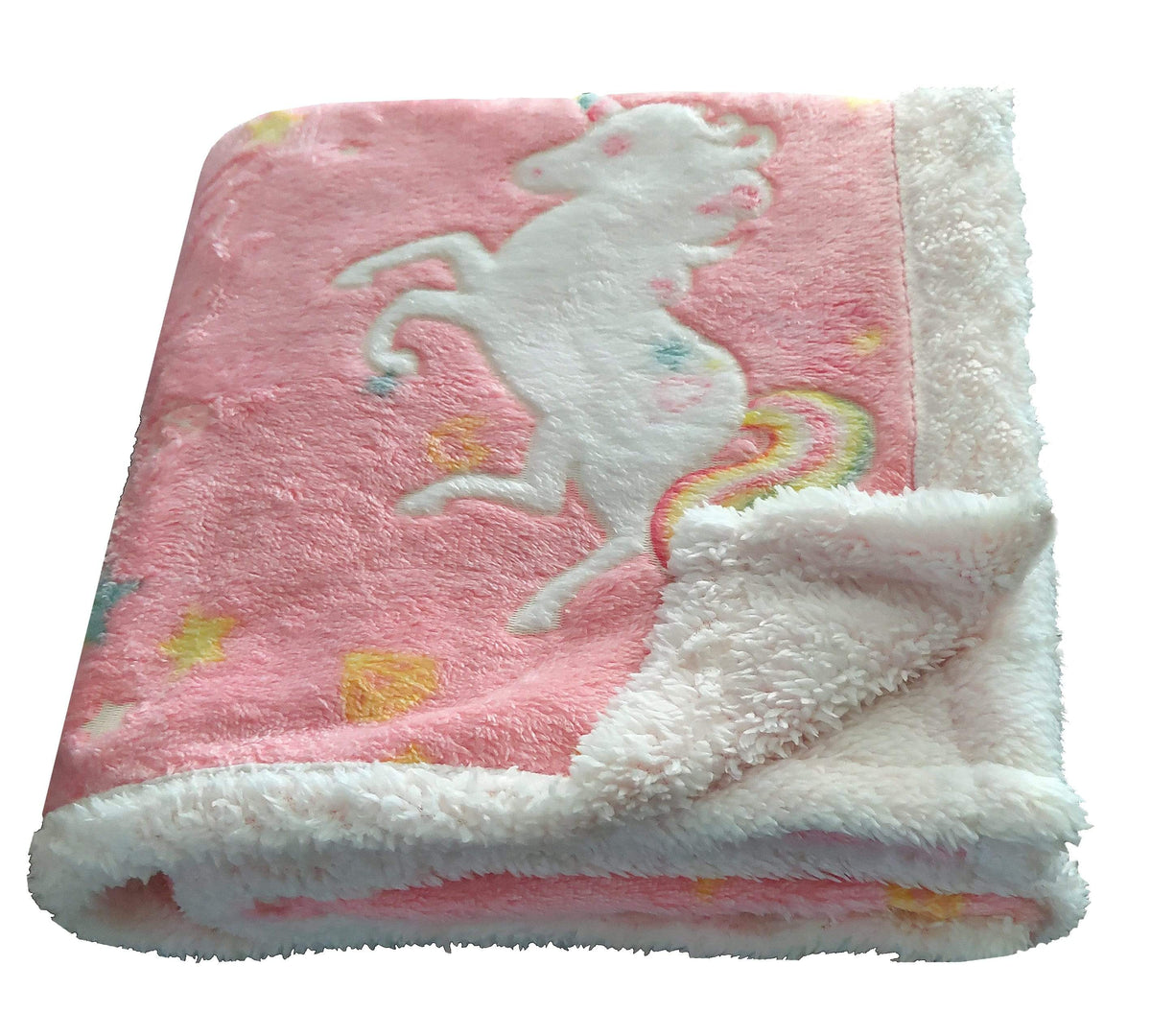 OLIVIA ROCCO Rainbow Unicorn Glow In The Dark Teddy Fleece Duvet Set For Kids Super Soft – product image 3 of 10