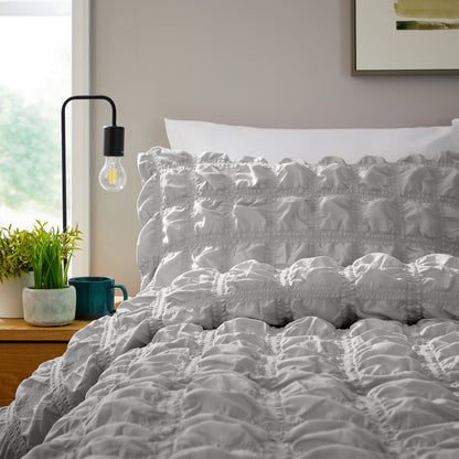 OLIVIA ROCCO Soho Grey Microfibre Duvet Cover Set With Pillowcases Quilted Super Soft – product image 2 of 7