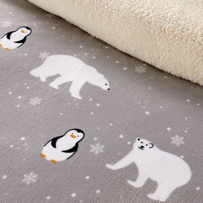 OLIVIA ROCCO Polar Bear And Penguin Teddy Fleece Duvet Set With Reversible Sherpa Fur – product image 3 of 3