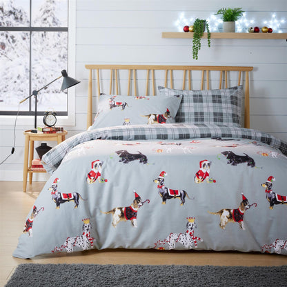 OLIVIA ROCCO Reversible Christmas Dogs Pattern Duvet Cover Set Cotton Rich OEKO TEX – product image 3 of 4