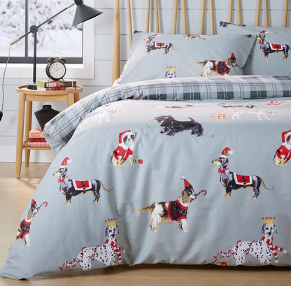 OLIVIA ROCCO Reversible Christmas Dogs Pattern Duvet Cover Set Cotton Rich OEKO TEX – product image 4 of 4