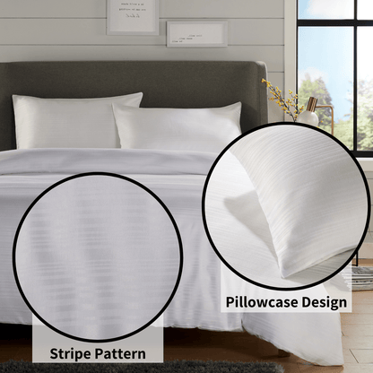 OLIVIA ROCCO Stripe Jacquard Reversible Cotton Blend Duvet Cover Set With Pillowcases – product image 6 of 10