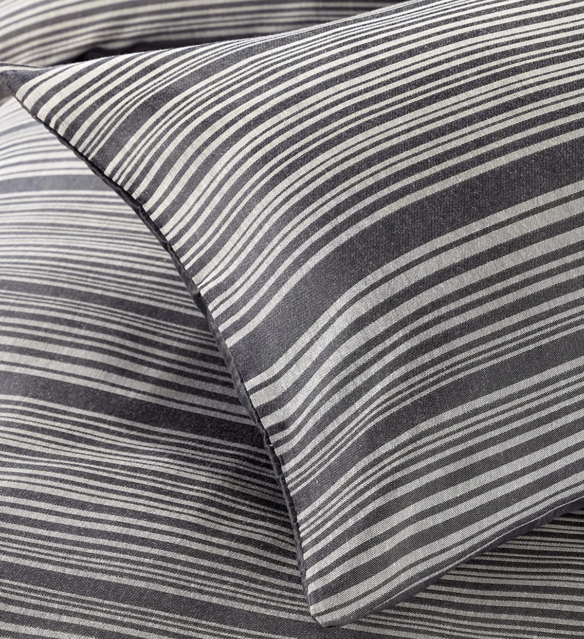 OLIVIA ROCCO Stripe Jacquard Reversible Cotton Blend Duvet Cover Set With Pillowcases – product image 1 of 4