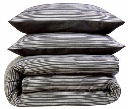 OLIVIA ROCCO Stripe Jacquard Reversible Cotton Blend Duvet Cover Set With Pillowcases – product image 2 of 4