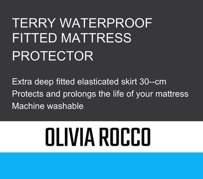OLIVIA ROCCO Waterproof Terry Towel Mattress Protector With Deep Skirt Highly Absorbent – product image 1 of 1