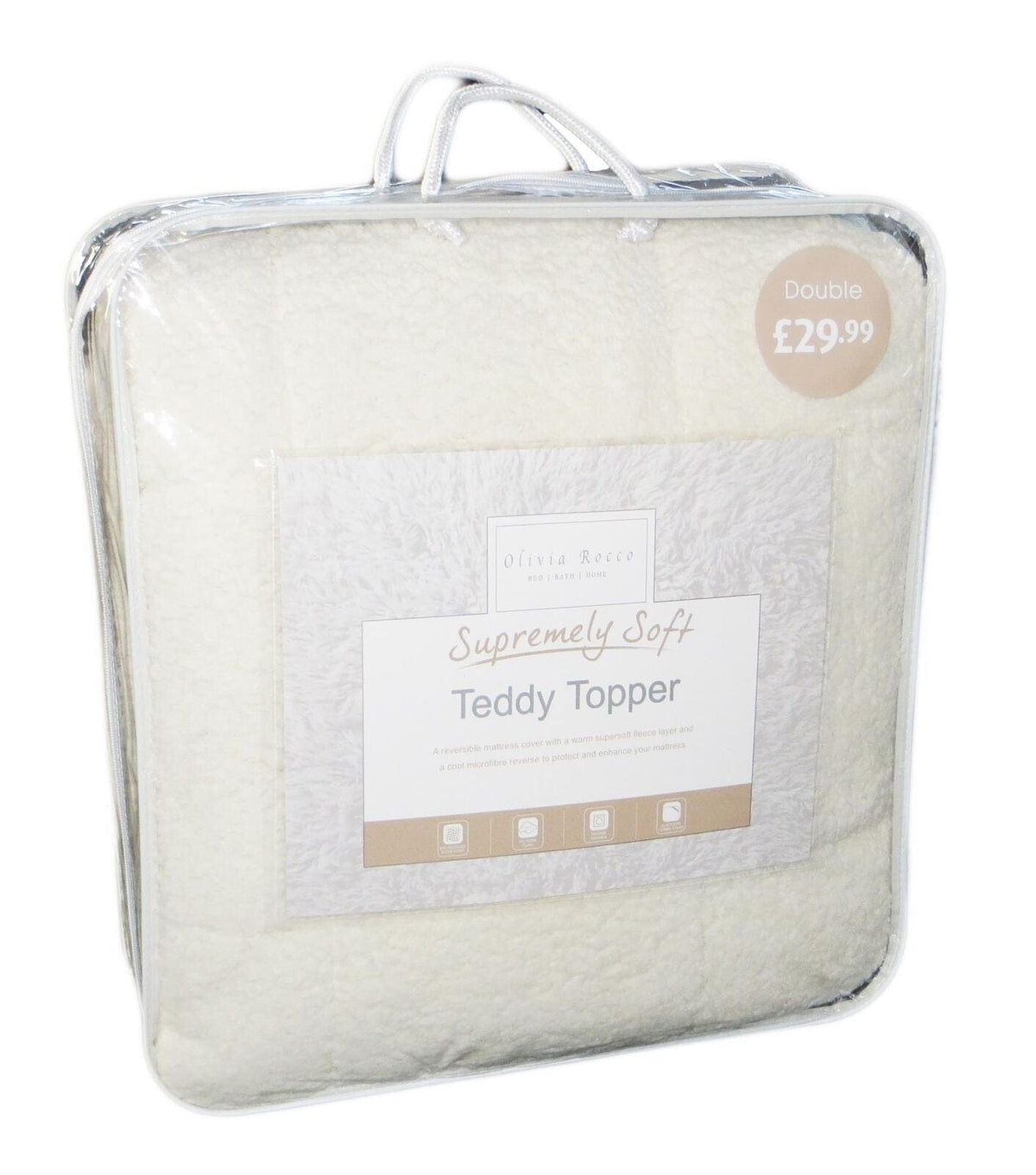 OLIVIA ROCCO Mattress Topper Supreme Comfort Extra Deep Dual Sided Fluffy Teddy OEKO-TEX – product image 4 of 4