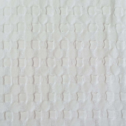 OLIVIA ROCCO Florian Checked Throw Blanket White 100% Cotton Bedspread For Sofa And Bed – product image 6 of 6