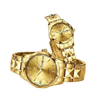 Golden Stainless Steel Couple Watches – product image 1 of 10