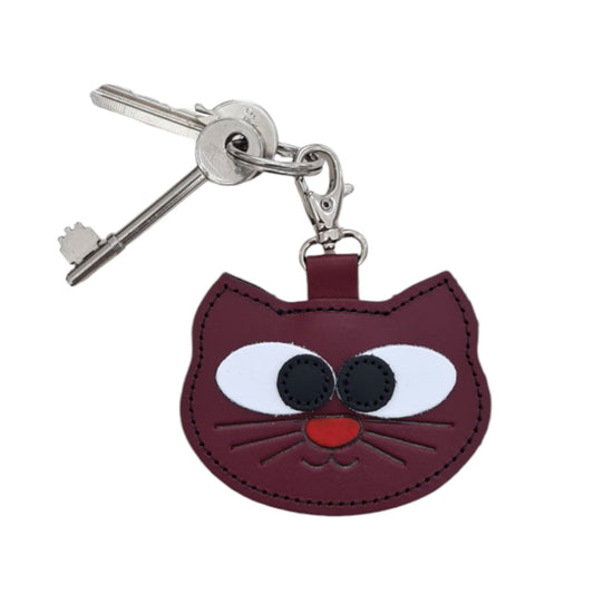 Colourful Cat Bag Charm - Oxblood – product image 2 of 2