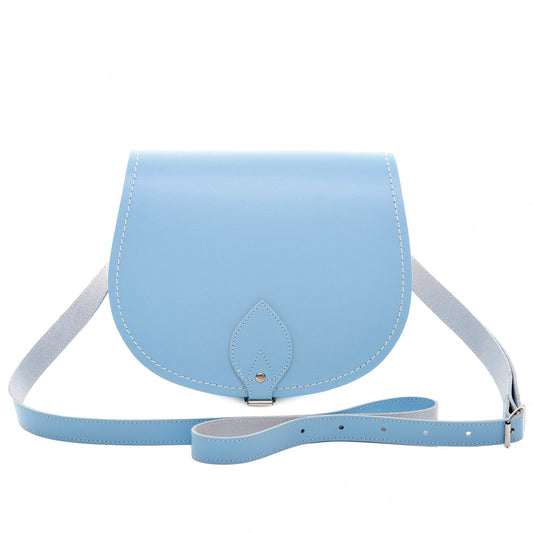 Handmade Leather Saddle Bag - Pastel Baby Blue – product image 1 of 2