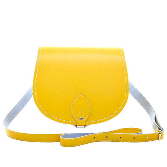 Handmade Leather Saddle Bag - Pastel Daffodil Yellow – product image 1 of 4